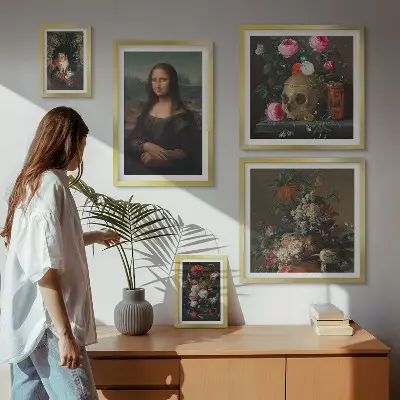 Framed photo set Vintage floral portraits