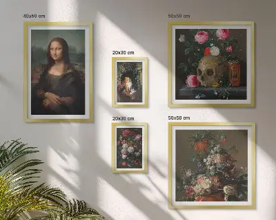 Framed photo set Vintage floral portraits