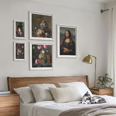 Framed photo set Vintage floral portraits