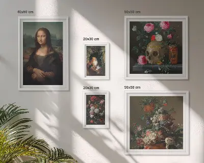 Framed photo set Vintage floral portraits