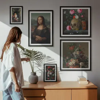 Framed photo set Vintage floral portraits