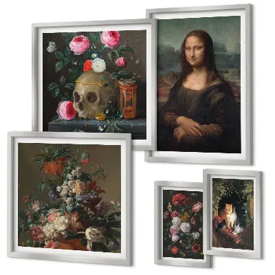 Framed photo set Vintage floral portraits