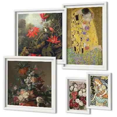 Framed photo set Floral art compositions