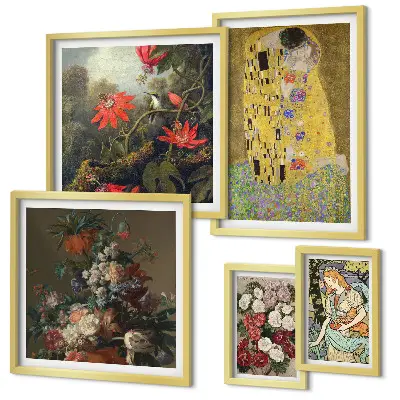 Framed photo set Floral art compositions
