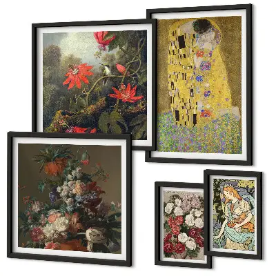 Framed photo set Floral art compositions