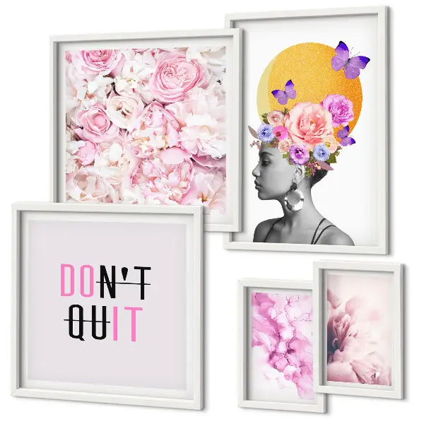 Gallery wall Floral motifs with a woman