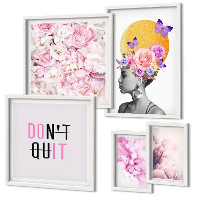 Gallery wall Floral motifs with a woman