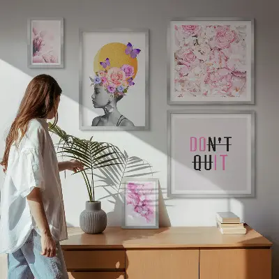 Gallery wall Floral motifs with a woman