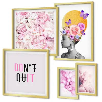 Gallery wall Floral motifs with a woman