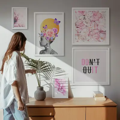 Gallery wall Floral motifs with a woman