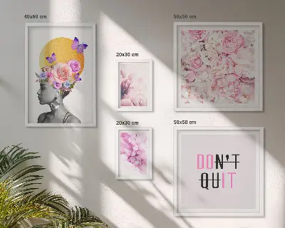 Gallery wall Floral motifs with a woman