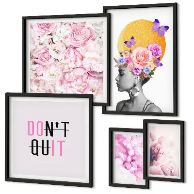 Gallery wall Floral motifs with a woman