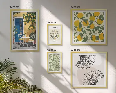 Set of 5 wall art pieces Stylish plant motifs