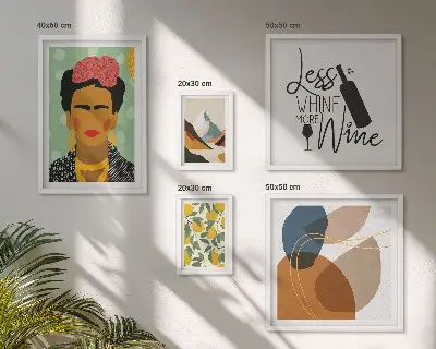 Set of 5 wall art pieces Boho style portraits abstracts