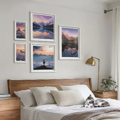 Gallery wall Mountain sunset reflections