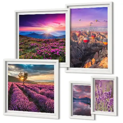 Gallery wall Lavender balloon landscape
