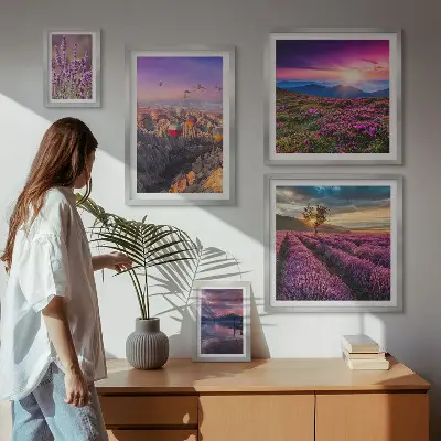Gallery wall Lavender balloon landscape