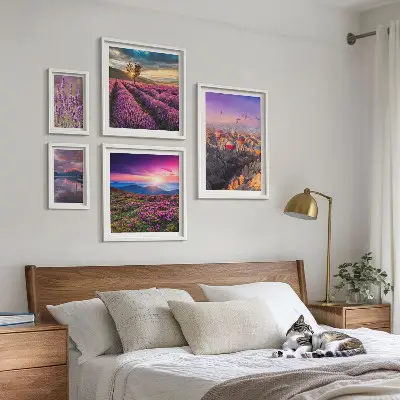 Gallery wall lavender balloon landscape print