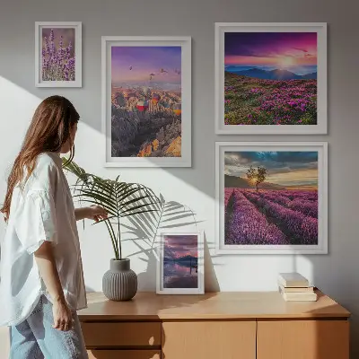 Gallery wall lavender balloon landscape print