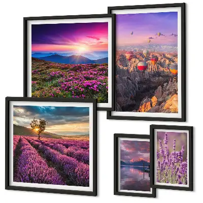 Gallery wall lavender balloon landscape print