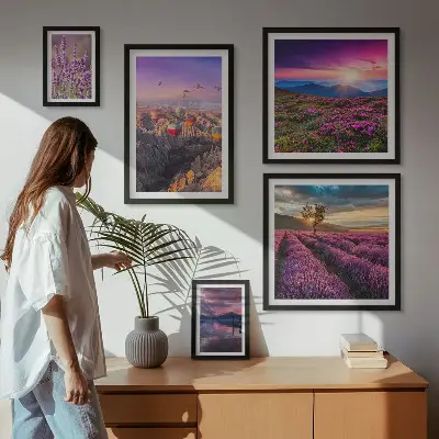 Gallery wall lavender balloon landscape print