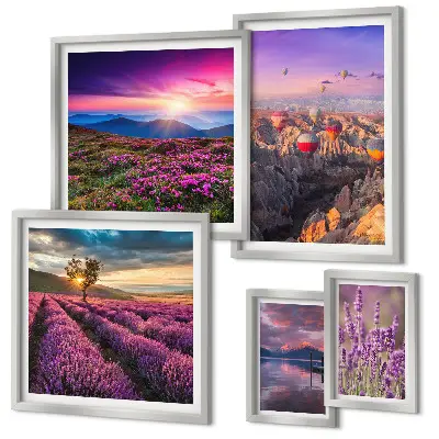 Gallery wall Lavender balloon landscape