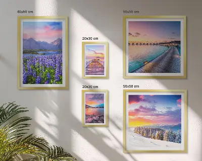Framed photo set Landscapes nature mountains views