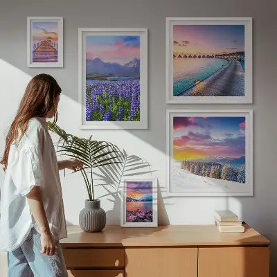 Framed photo set Landscapes nature mountains views