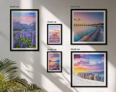Framed photo set Landscapes nature mountains views