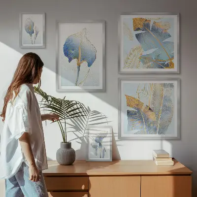 Gallery wall stylish delicate nature flowers