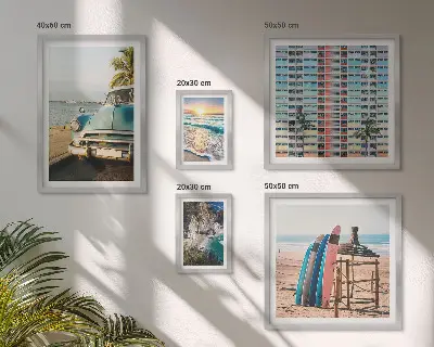 Framed photo set Stylish beach landscapes