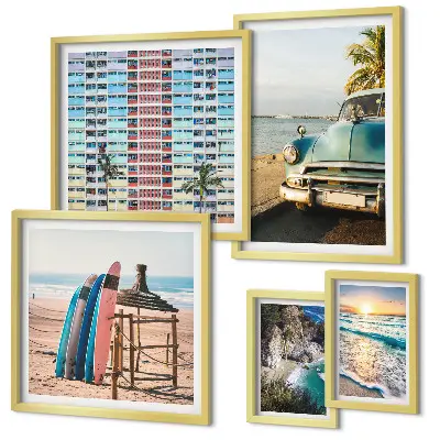 Framed photo set Stylish beach landscapes