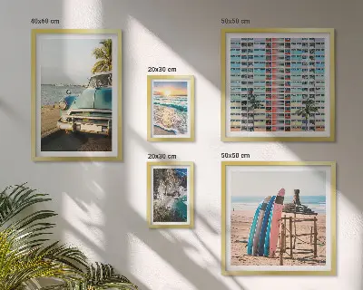 Framed photo set Stylish beach landscapes
