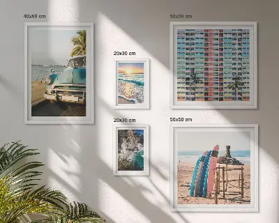 Framed photo set Stylish beach landscapes