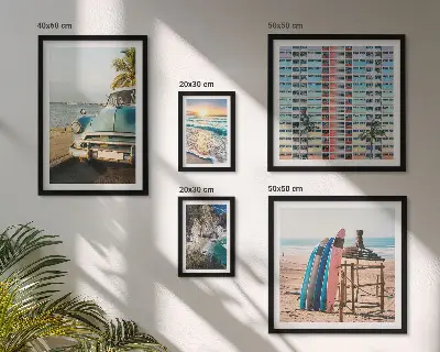 Framed photo set Stylish beach landscapes