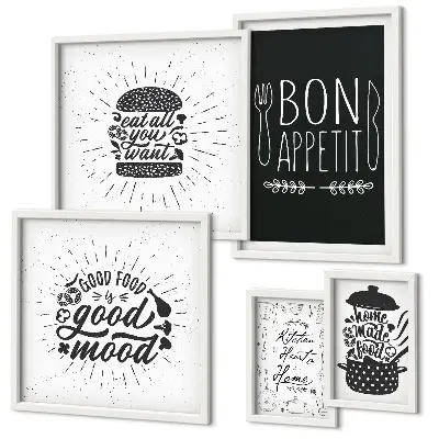 Set of 5 wall art pieces Kitchen inspirations cooking