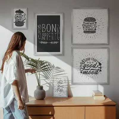 Kitchen-themed wall art set of 5 pieces