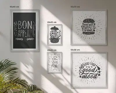 Kitchen-themed wall art set of 5 pieces