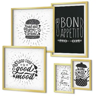 Set of 5 wall art pieces Kitchen inspirations cooking