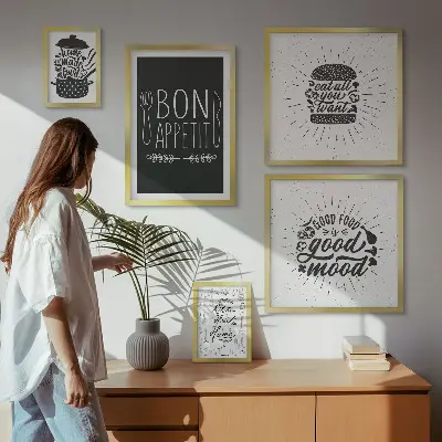 Kitchen-themed wall art set of 5 pieces