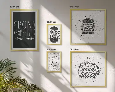 Set of 5 wall art pieces Kitchen inspirations cooking