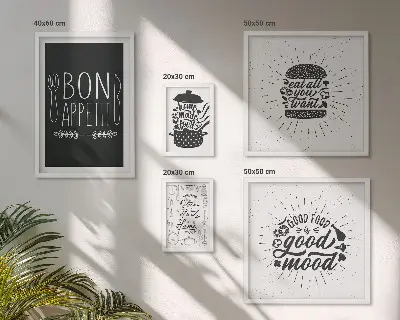 Set of 5 wall art pieces Kitchen inspirations cooking