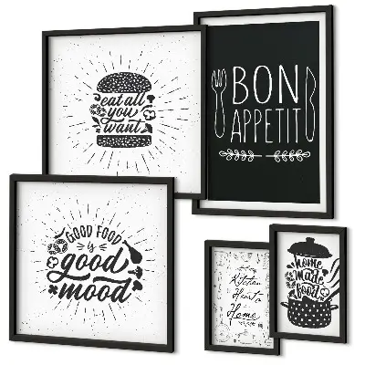 Set of 5 wall art pieces Kitchen inspirations cooking