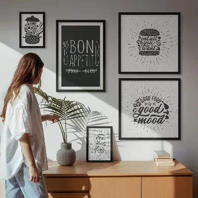 Kitchen-themed wall art set of 5 pieces