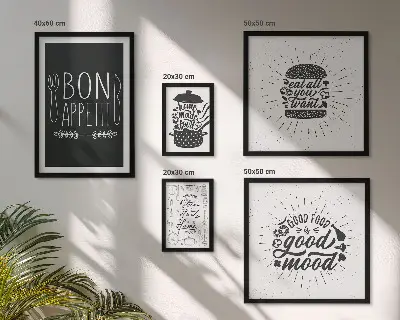 Kitchen-themed wall art set of 5 pieces