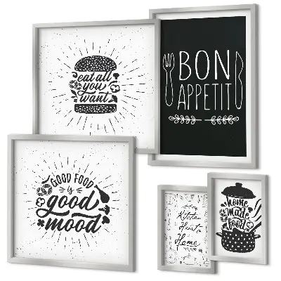 Kitchen-themed wall art set of 5 pieces