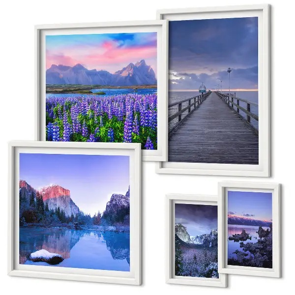Gallery wall Mountain and seaside landscapes