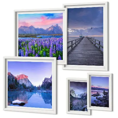 Gallery wall Mountain and seaside landscapes