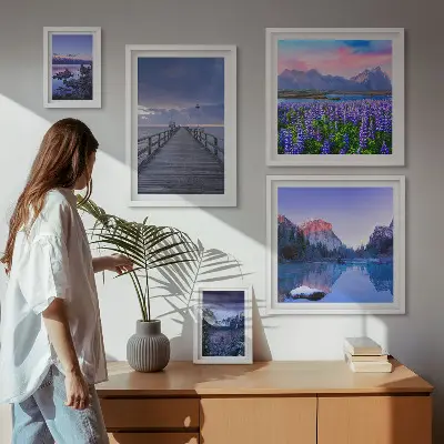 Gallery wall Mountain and seaside landscapes