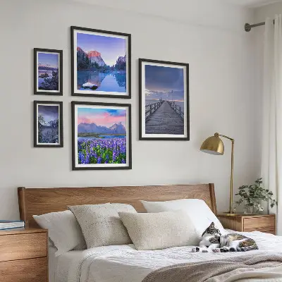 Gallery wall Mountain and seaside landscapes